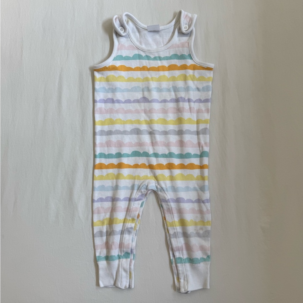 Hanna Andersson Rainbow Cloud Striped Baby Romper/Jumpsuit